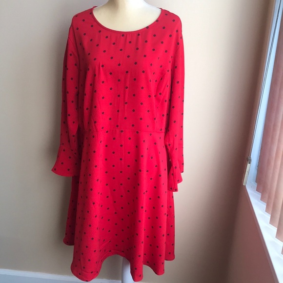 Dresses & Skirts - Plus Sz polka dot red  dress XXL